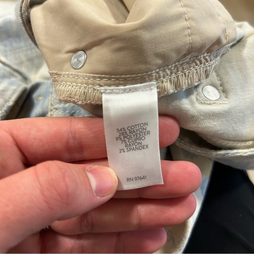 J. Jill Blue Tropical Floral Blue White Women's Authentic Slim Ankle Jeans 14 - Picture 6 of 7